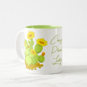 プラントレディ熱狂するーキュートな漫画サボテン ツートーンマグカップ (正面左)