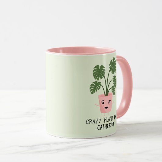 プラントレディ熱狂するープラントラバーパーソナライズされた マグカップ (正面右)
