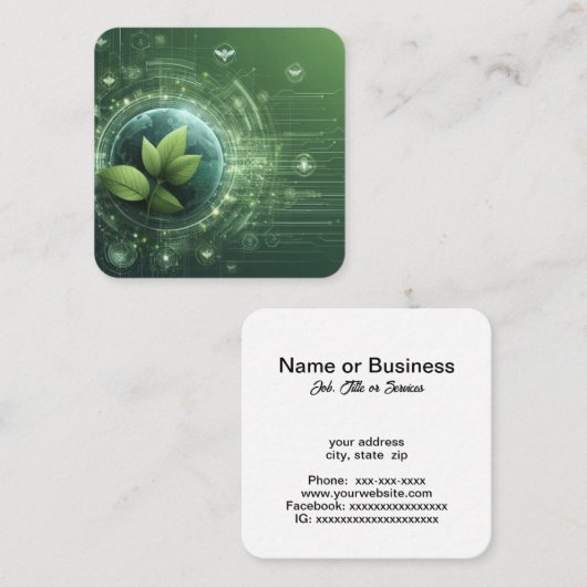 プラント技術 スクエア名刺 (正面/裏面)