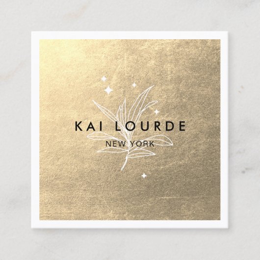 プラント葉金ゴールドスクエアビジネスカード スクエア名刺 (正面)