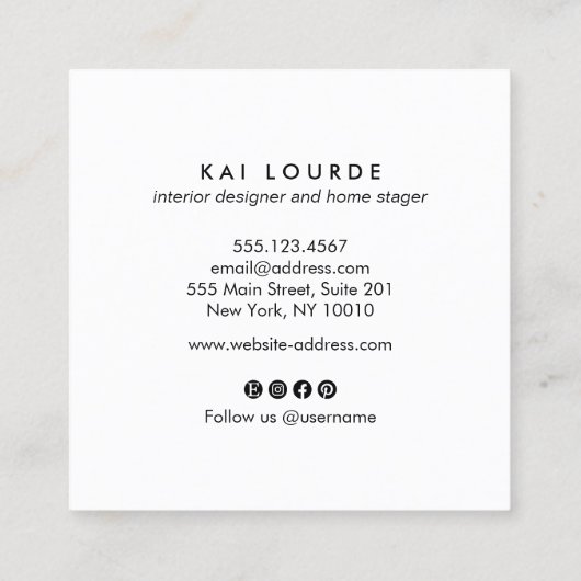 プラント葉金ゴールドスクエアビジネスカード スクエア名刺 (裏面)