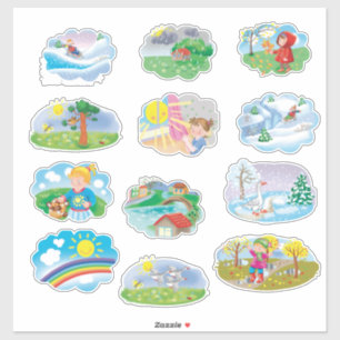 プランナースタンプ、漫画かわいい子供たち シール