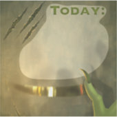 プランナーステッカー緑の四角スクラップブック シール (正面)