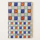 プランナーブルーオレンジグリーンハートギンガム プランナー手帳 (裏面)