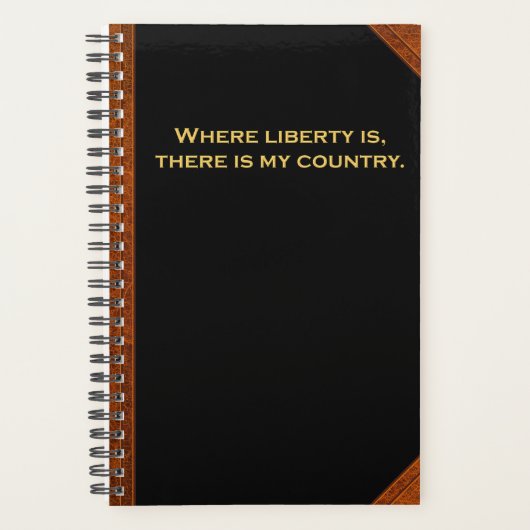 プランナーベンフランクリン引用文リバティヴィンテージスタイル プランナー手帳 (正面)