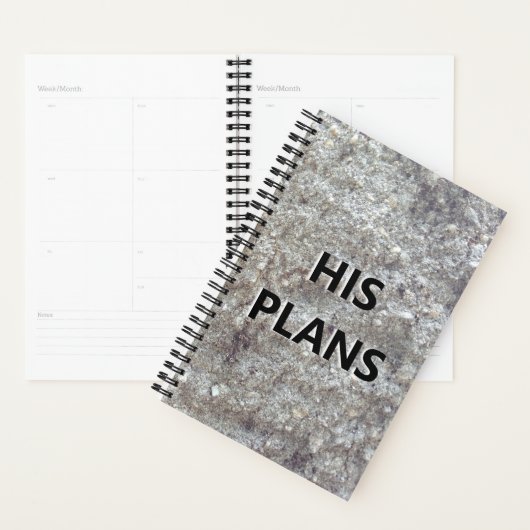 プランナー男性へ彼の計画彫刻された石 プランナー手帳 (ディスプレー)