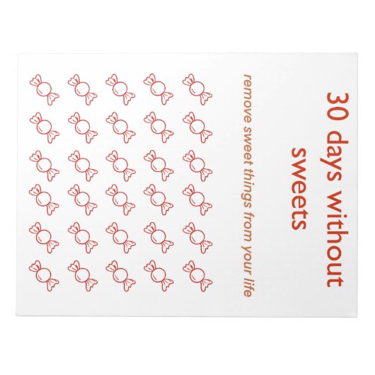 プランナー30日（砂糖なし） ノートパッド (正面)