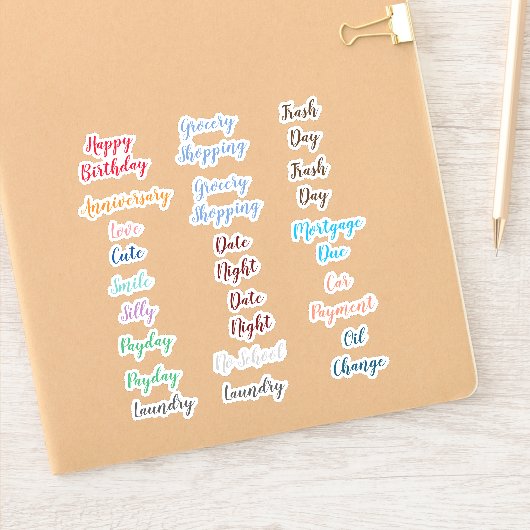 プランナー/カレンダーの単語の混在 シール (ノートブック)