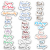 プランナー/カレンダーの単語の混在 シール (正面)