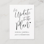 プラン白黒ハートの結婚更新がキャンセル エンクロージャーカード (正面)