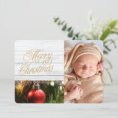 プラン素朴ク家族の写真クリスマスカード シーズンカード (スタンド正面)