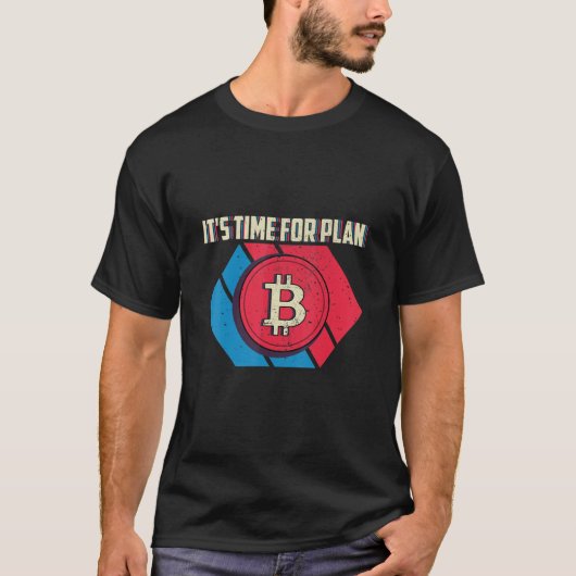 プランBの時間 ビットコイン レトロ Btc 仮想通貨 Tシャツ (正面)