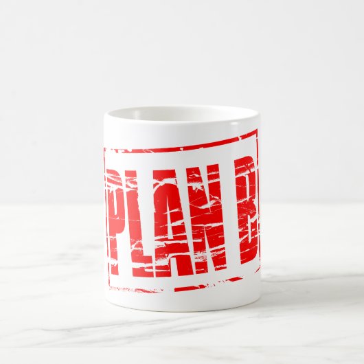 「プランB」ゴム印効果 コーヒーマグカップ (中央)