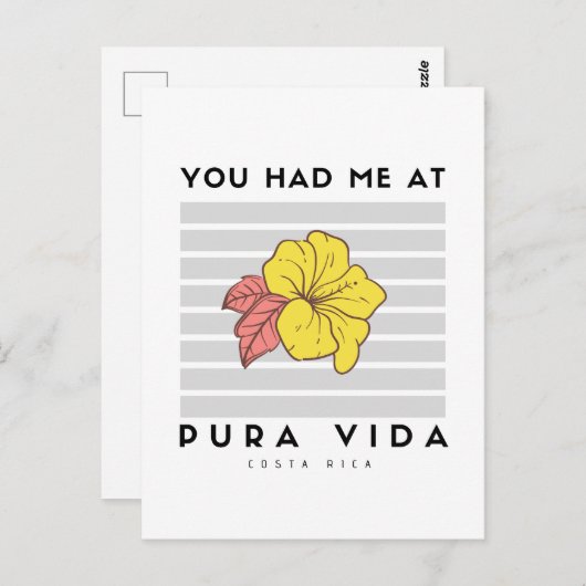 『プラヴィダコスタリカハイビスカスはがき』 ポストカード (正面/裏面)