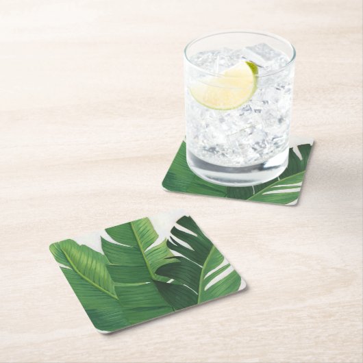 プラヴィダ – トロピカルア葉イズ スクエアペーパーコースター (インサイチュ)