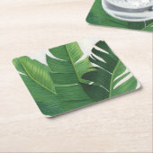 プラヴィダ – トロピカルア葉イズ スクエアペーパーコースター (アングル)