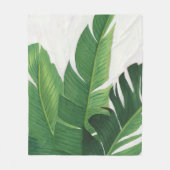 プラヴィダ – トロピカルア葉イズ フリースブランケット (正面)