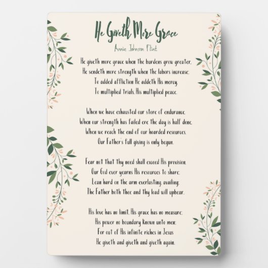 プラークアニージョンソンフリント – ヘビエスモアグレース フォトプラーク (正面)