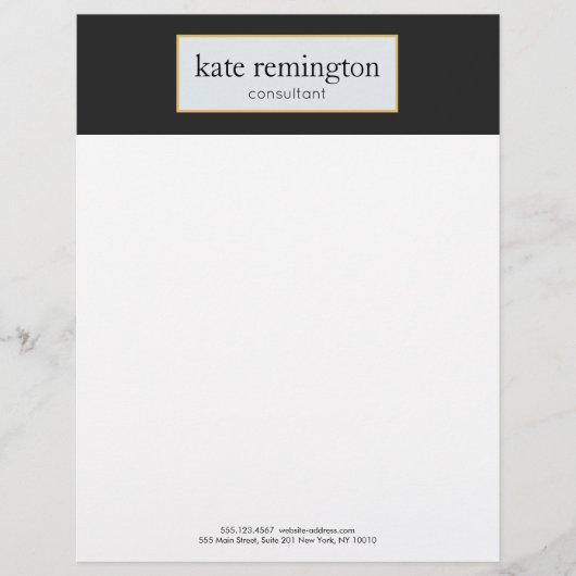 プラークエレガントオンブラックプロフェッショナル レターヘッド (正面)