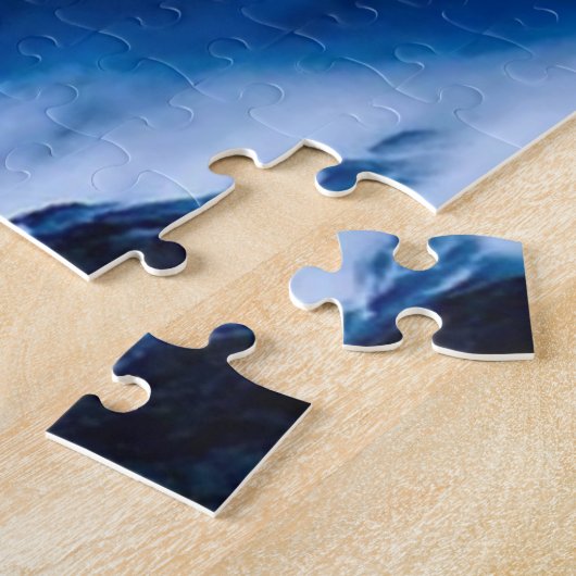 プラーザン灯台の海の写真 ジグソーパズル (側面)