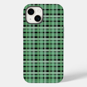 プラ市松模様にイドタータンチェック緑ストライプのオンブラック Case-Mate iPhone 14ケース