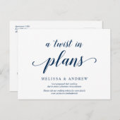 プラ素朴ンズでのねじれ、ネービーブルー、延期 ポストカード (正面/裏面)