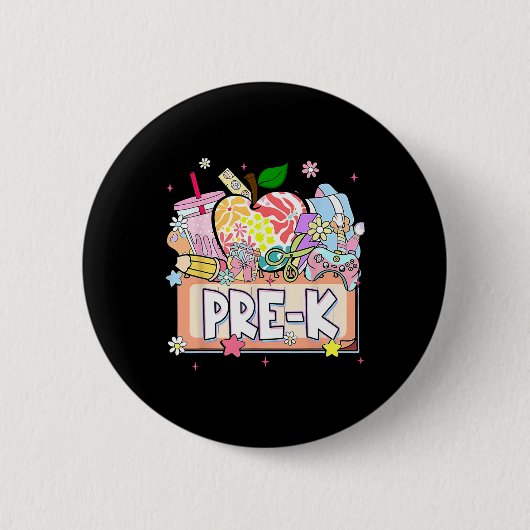 プリっぽい子供たちのPre-k卒業 2025年 幼稚園 Prek 卒業 缶バッジ (正面)