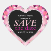 プリアティピンク熱帯保存日付ハートステッカー ハートシール (正面)
