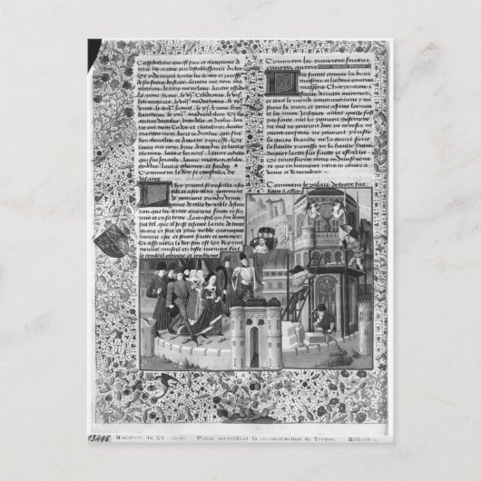 プリアモスはトロイアの再建を見ていた ポストカード (正面)