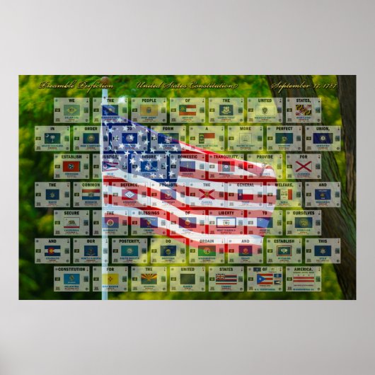 プリアンブルの完成度 – 米国憲法 ポスター (正面)