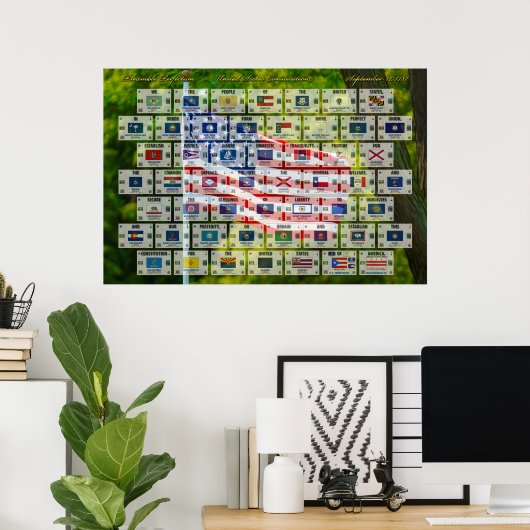 プリアンブルの完成度 – 米国憲法 ポスター (ホームオフィス)