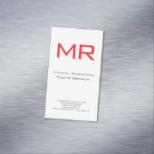 プリアンモノグラムレッドホワイトミニマリスト マグネット名刺 (インサイチュ)