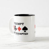 プリエンプトまたはプリエンプト(Duplicate Bridgeユーモア) ツートーンマグカップ (正面左)