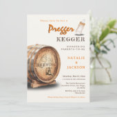 プリガーケガー水の色ケグカップル赤ちゃんシャワー 招待状 (スタンド正面)