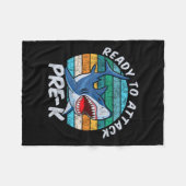 プリクシャークを攻撃する準備ができて幼稚園の初日 フリースブランケット (正面(横))