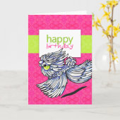 プリコモンドールストロベリーキウイハッピーバースデー カード (黄色い花)