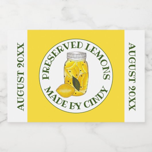 プリザーブドレモン柑橘類フルーツホームキャニング作り フードラベル (シングルラベル)