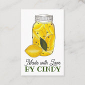 プリザーブドレモン柑橘類フルーツホームキャニング作り 名刺 (正面)