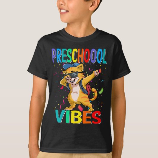 プリショールビーブス猫新学期Tシャツ Tシャツ (正面)