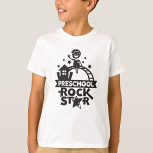プリショールロックスターキュートキッズイラストレーション Tシャツ