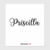 プリシラ名 – 手書き書道 シール (シート)