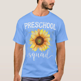 プリスクールおもしろいスクワッドひまわり先生バックSc Tシャツ
