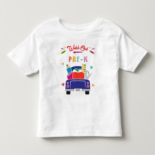 プリスクールに注意 キッズTシャツ トドラーTシャツ (正面)