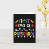 プリスクールの初日新学期先生スタッド カード (黄色い花)