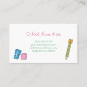 プリスクール先生かわいい鉛筆イラストレーション 名刺 (裏面)