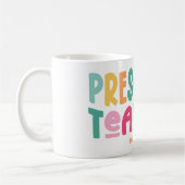 プリスクール先生カラフル文字カスタム コーヒーマグカップ (左)
