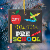 プリスクール先生キープサケシャルボカラフルード セラミックオーナメント