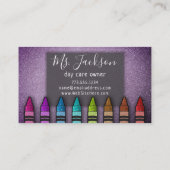 プリスクール先生グリッターレインボークレヨン 名刺 (裏面)