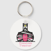 プリスクール先生ゼブラプリントスクールハウス キーホルダー (正面)