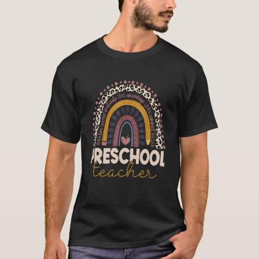 プリスクール先生ヒョウ虹 Tシャツ (正面)